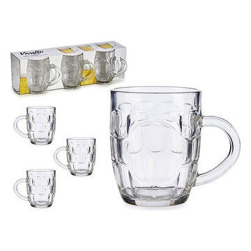 Beer Mug Crystal 3 (3 Pieces) (7,5 x 9,5 x 11 cm)