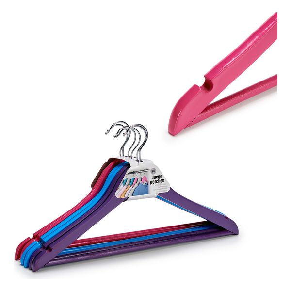 Set of Clothes Hangers Plastic (6 Pieces) (3,6 x 23 x 44,5 cm)