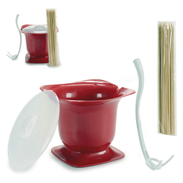 Fondue Rojo Plástico (15,3 x 13 x 15,3 cm) Microondas