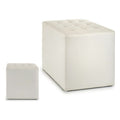 Pouffe White Leather (45 x 45 x 45	 cm)