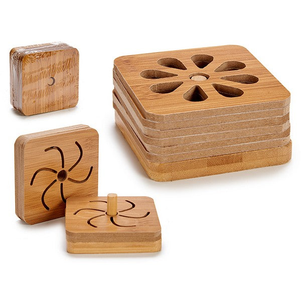 Coasters (6 Pieces) (9 x 9 x 0,5 cm) Bamboo