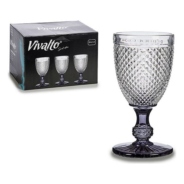 Copa de Vino Antracita Diamante (8 x 15 x 8 cm)