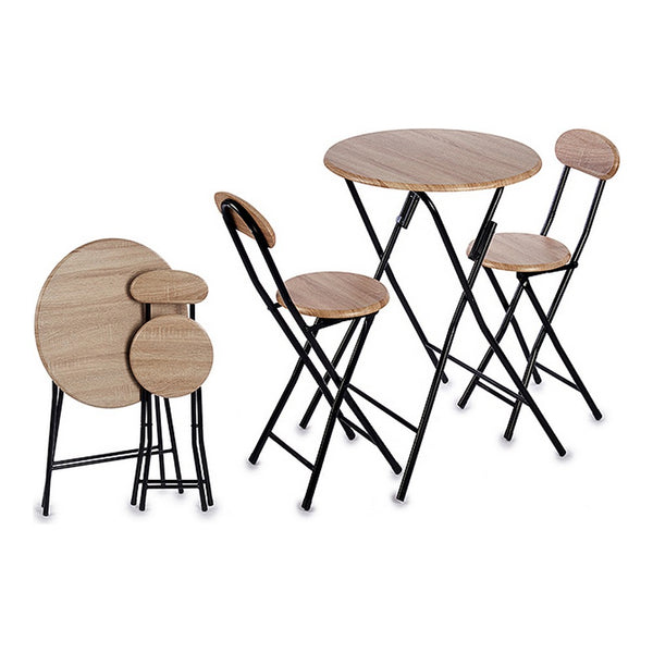 Table set with 2 chairs Metal MDF (3 pcs)