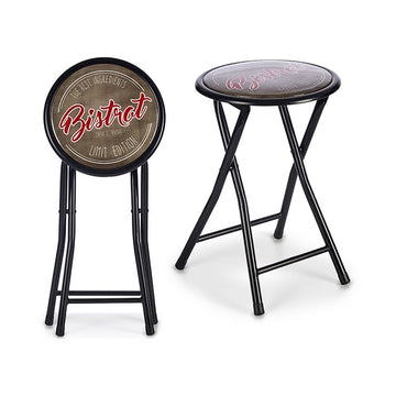 Folding Stool Black PVC Metal