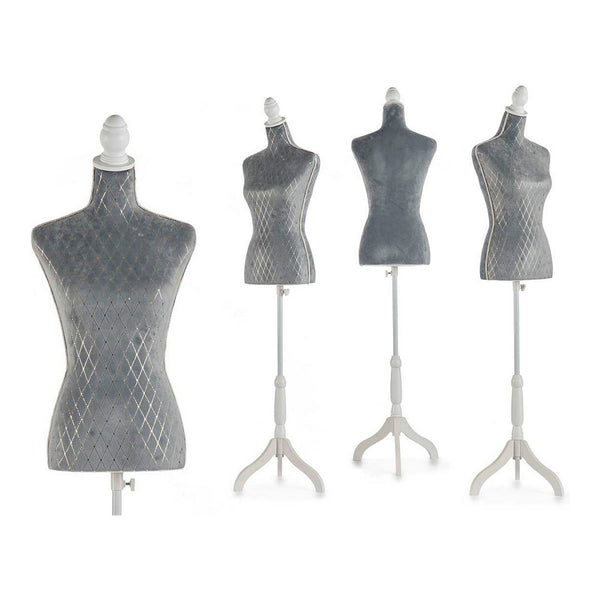 Mannequin Grey Rhombus Velvet Wood (39 x 165 x 41 cm)