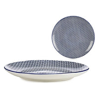 Plato Llano Porcelana Azul / Blanco (24 x 24 x 2,5 cm)