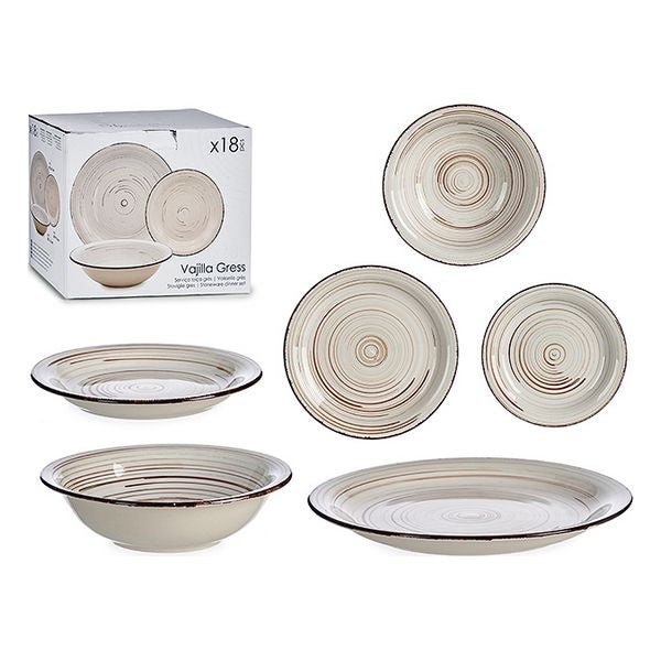 Tableware (18 pcs) Cream Stoneware