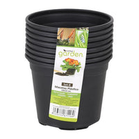 Set of pots Little Garden Plastic Black (8 Uds)