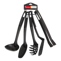 Set of Kitchen Utensils Privilege Nylon Black (5 Uds)