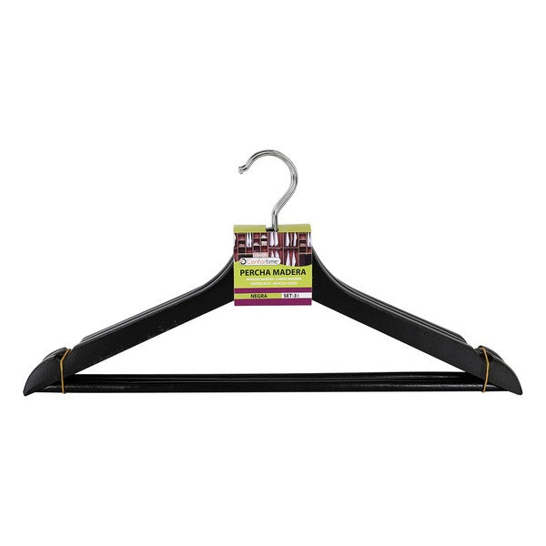 Hangers Confortime Wood Black (3 uds)