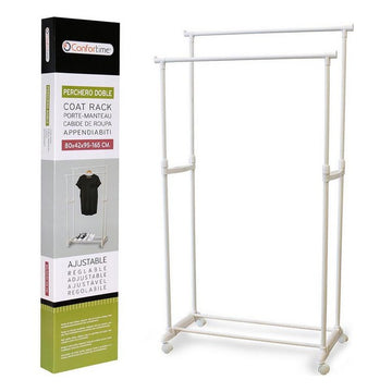 Double Coat Rack Confortime White (80 X 42 x 95 cm)