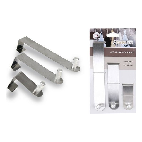 Door Coat Rack Confortime Stainless steel (3 Uds)