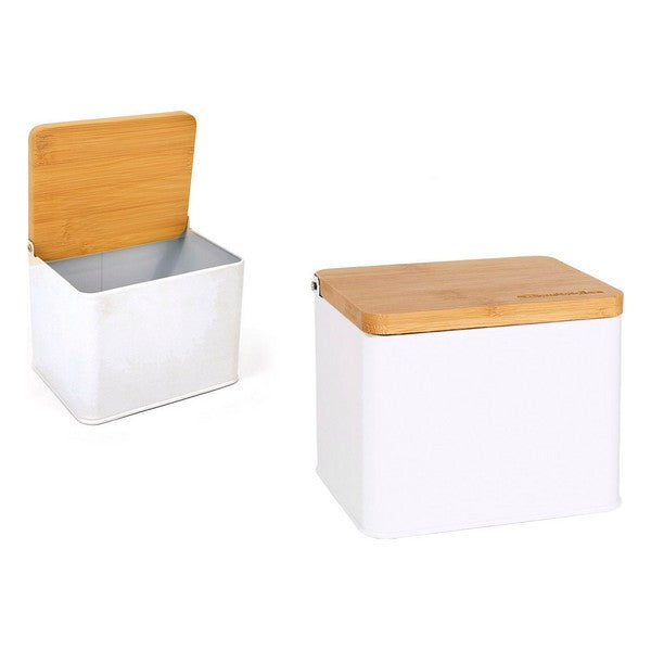 Salt Shaker with Lid Privilege Metal Bamboo (14 x 11 x 11 cm)