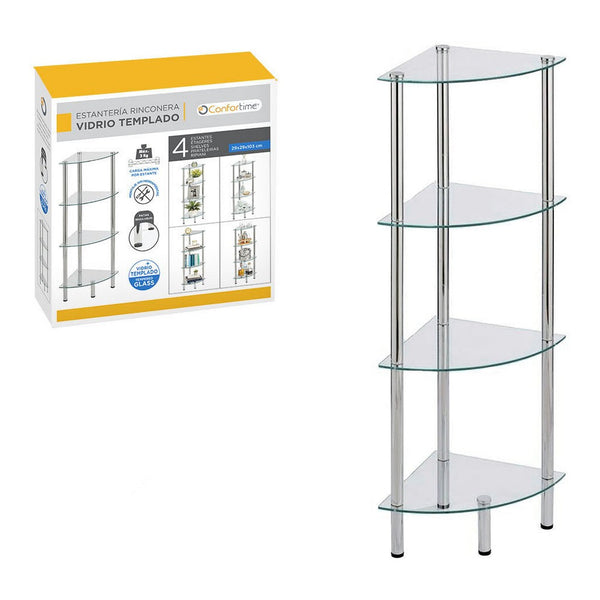 Corner Shelves Confortime Glass 4 levels (29 x 103 cm)