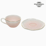 Cup with Plate Porcelain Pink - Queen Kitchen Collection