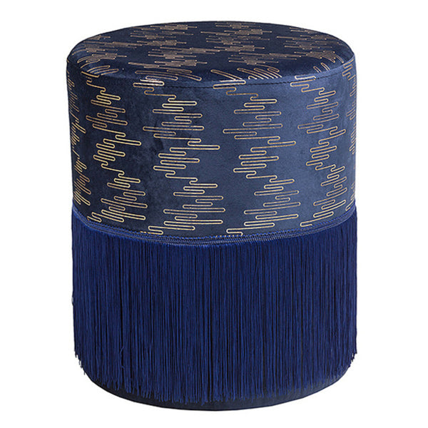 Pouffe Pine Blue (34 x 34 x 40 cm) MDF Wood