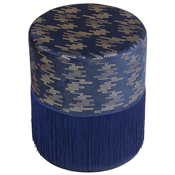 Pouffe Pine Blue (34 x 34 x 40 cm) MDF Wood