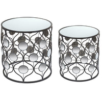 Set of 2 small tables Iron (49 x 49 x 54 cm) Crystal