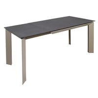 Dining Table Crystal Metal Grey (120 X 80 x 76 cm)