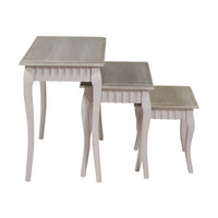 Set of 3 small tables Paolownia wood (62 x 42 x 64 cm)