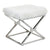 Bench White Silver Polyester (45 x 45 x 45 cm)