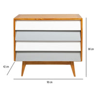 Chest of drawers Aarhus Mindi wood (90 x 42 x 80 cm)