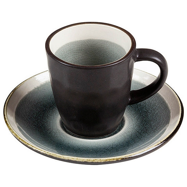 Cup with Plate Stoneware (8 X 6 x 6 cm)