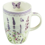 Cup with Plate Flowers Lavendar (4 Pcs)