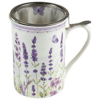 Cup with Tea Filter Flowers Lavendar