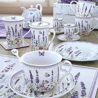 Cup with Plate Lavender Bone China Porcelain