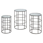 Set of 3 small tables Boston Fir wood (42 x 42 x 59 cm)