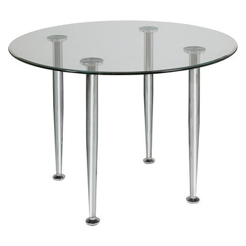 Dining Table Cir Tempered Glass (105 x 105 x 75 cm)