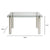 Dining Table Rec Tempered Glass (130 x 80 x 75 cm)