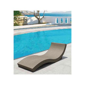 Sun-lounger Wave synthetic rattan (202 x 71 x 60 cm)