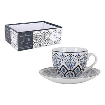 Set of 2 Cups with Plate Santa Clara Jaipur Porcelain (200 cc)