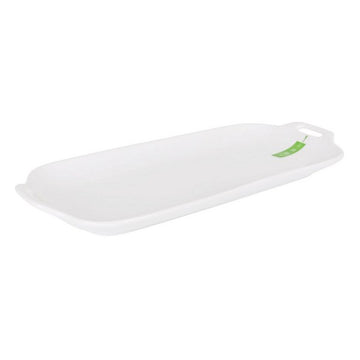 Tray Yummy Porcelain White With handles (32 x 13,2 x 2,5 cm)