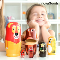 Matryoshka Wooden Animal Figures Funimals InnovaGoods 11 Pieces