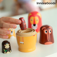 Matryoshka Wooden Animal Figures Funimals InnovaGoods 11 Pieces