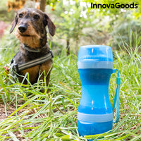 2-in-1 bottle with water and food containers for pets Pettap InnovaGoods