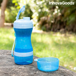 2-in-1 bottle with water and food containers for pets Pettap InnovaGoods