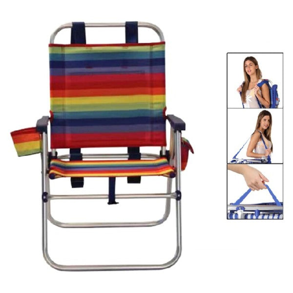 Beach Chair Aluminium Stripes Multicolour (57 x 57 x 88 cm)