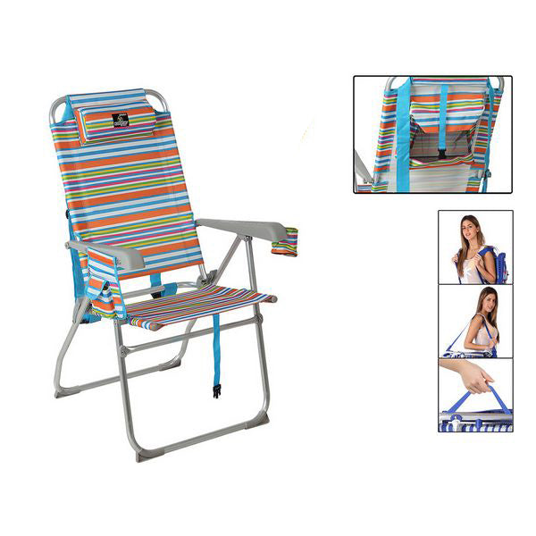 Armchair 117922 Foldable Aluminium Multicolour (65 X 60 x 47/108 cm)