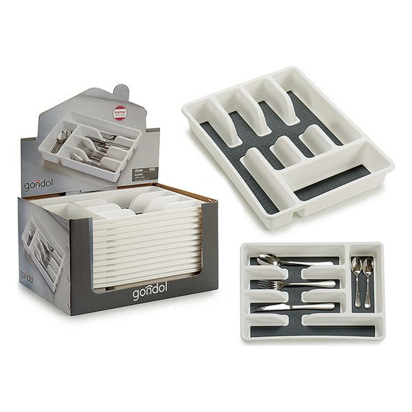 Cutlery Organiser White Plastic (36 x 5 x 26,2 cm)