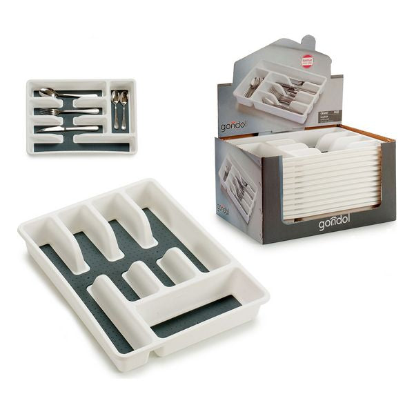 Cutlery Organiser White Plastic (36 x 5 x 26,2 cm)