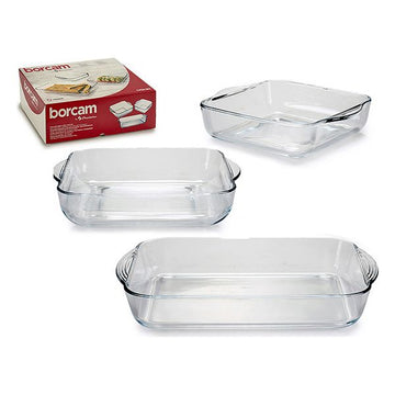 Set of Oven Dishes Transparent 3 (3 Pieces) (29,5 x 14,5 x 43 cm)