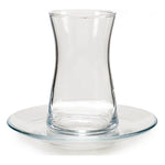 Set of 6 Cups with Plate Transparent Glass (6 Pieces) (20 x 6,5 x 23 cm)