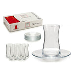 Set of 6 Cups with Plate Transparent Glass (6 Pieces) (20 x 6,5 x 23 cm)