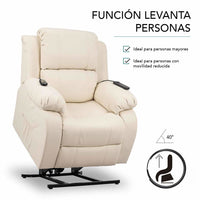 Lifter Armchair With Massager Trevi 160º Cream (Refurbished B)