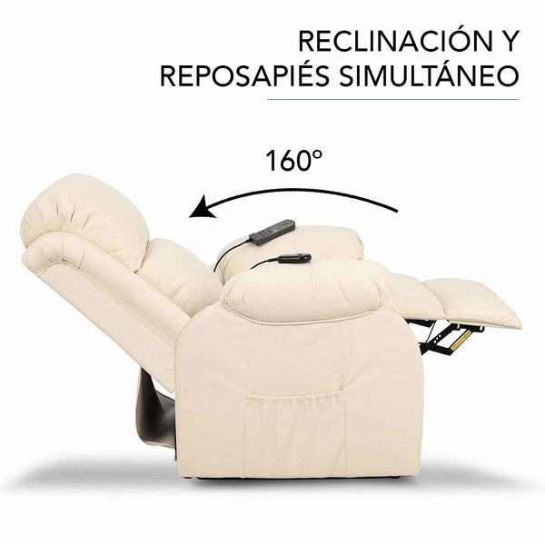 Lifter Armchair With Massager Trevi 160º Cream (Refurbished B)