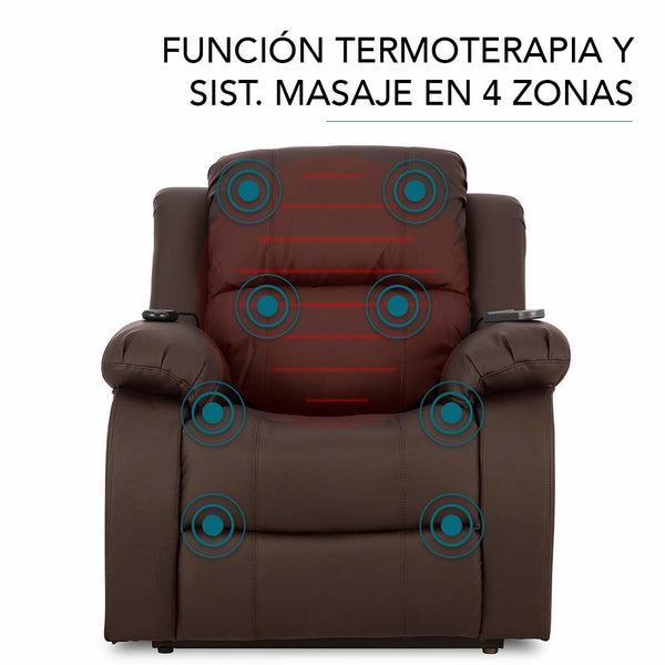 Lifter Armchair With Massager Trevi 160º Brown (Refurbished A+)